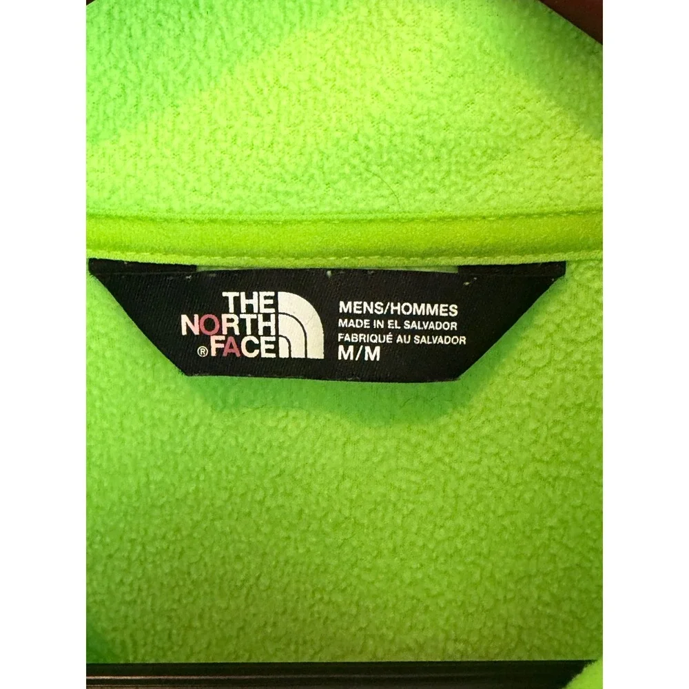 The North Face Mens TKA Glacier Quarter Zip Fleece Neon Lime Green Size M CUA3